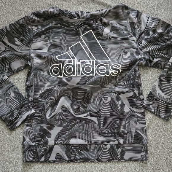 Adidas Kids' Black and Gray Swirl Sweatshirt - Picture 1 of 2